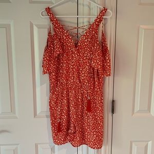 Moon river red romper. Size L. Great condition